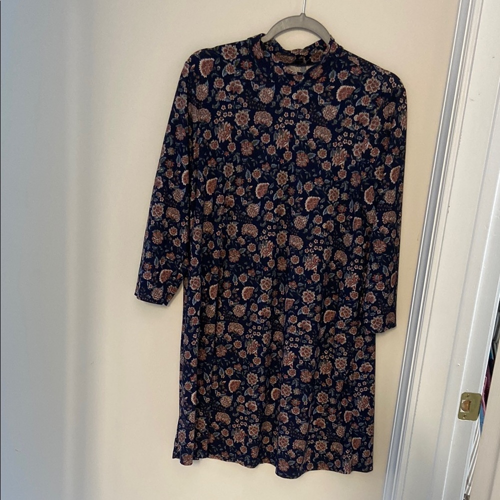Mockneck Floral Long Sleeve Dress